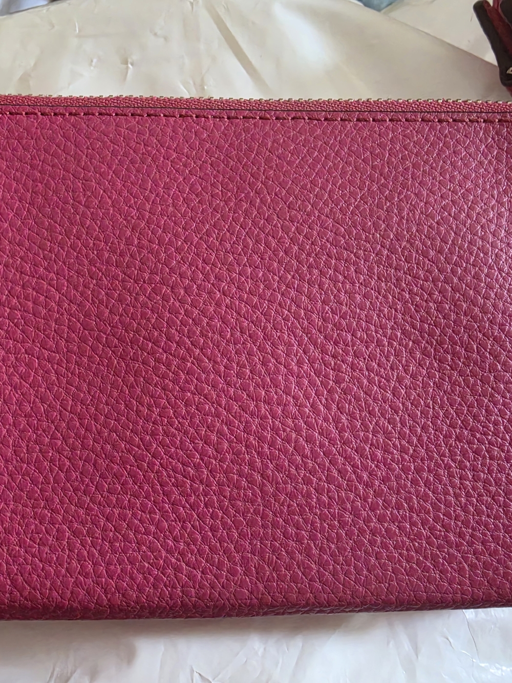 COACH Pink Leather Double Zip Pouch - Picture 4 of 12